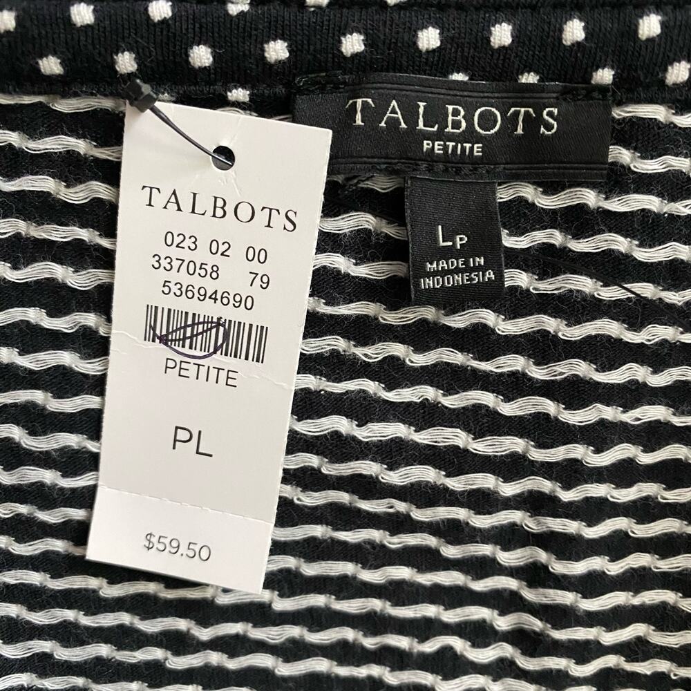 NEW Talbots Size PL LP Large Petite Swiss Dot 3/4 Sleeve Shirt Top - Picture 5 of 5
